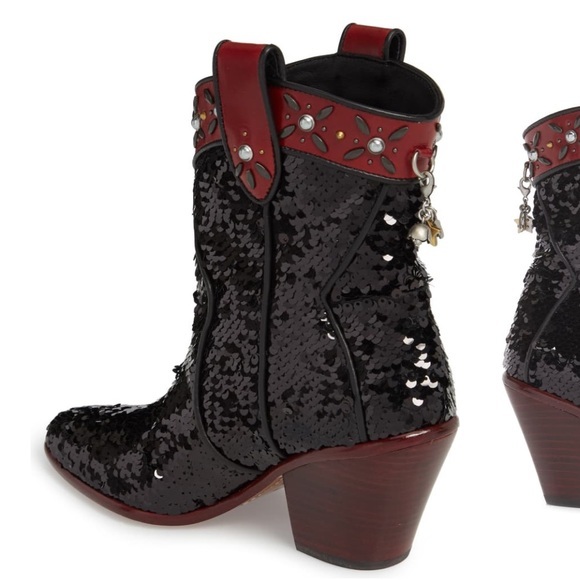 NWOT Coach Western Sequin Embellished Bootie - Picture 5 of 17